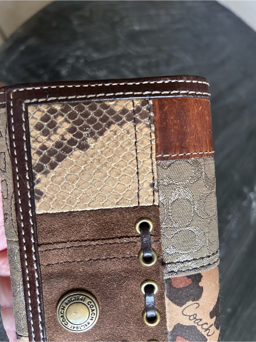 Coach Y2K vintage animal print patchwork long wallet - Picture 12 of 16